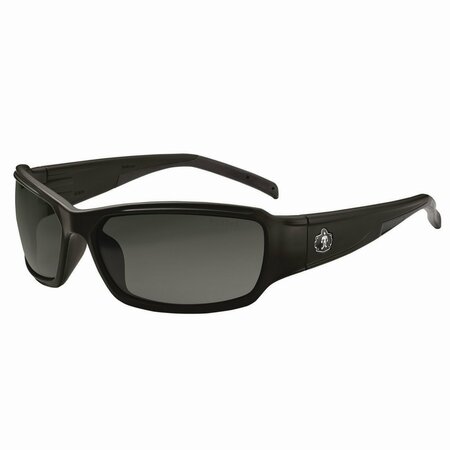 ERGODYNE Skullerz THOR Anti-Scratch , Enhanced Anti-Fog Safety Glasses, Black Frame, Smoke Polycarbonate Lens 51035